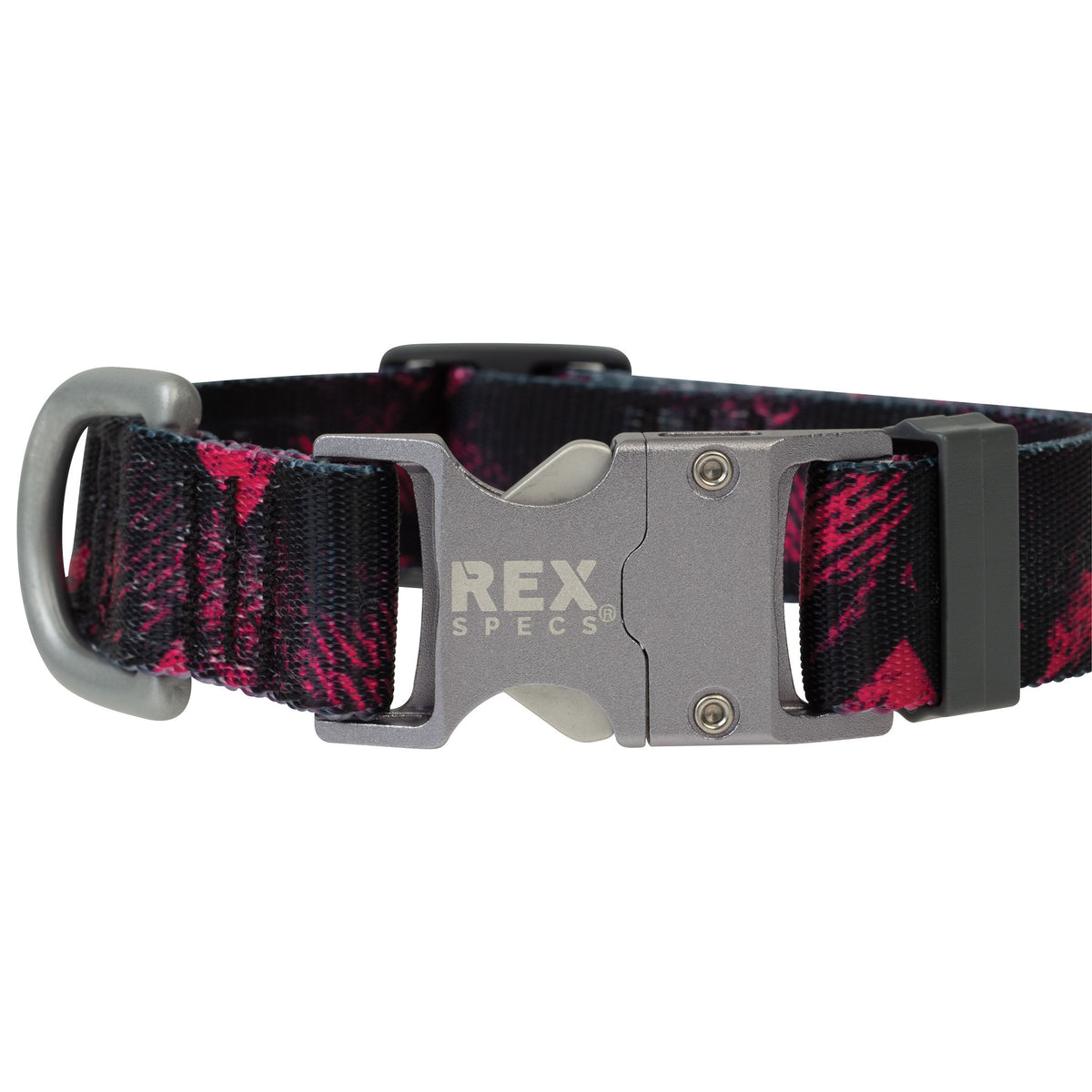 Pink Abstract Mountain Trails End Collar Buckle Closed