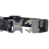Gray Abstract Mountain Trails End Collar Buckle Open